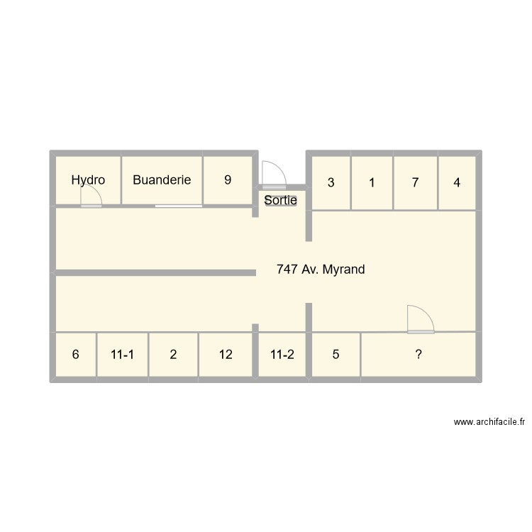 747 Av. Myrand. Plan de 16 pièces et 32 m2