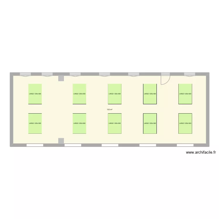 REFECTOIRE FONDATION LEOPOLD BELLAN. Plan de 1  et 102 m²