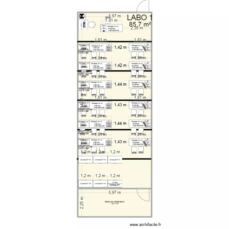 Labo 1 (TP) Vdef. Plan de 2  et 99 m²