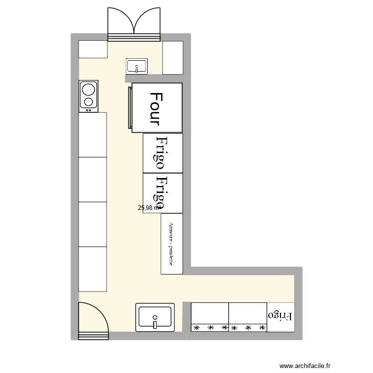 mokofin sukaldea. Plan de 0 pièce et 0 m2