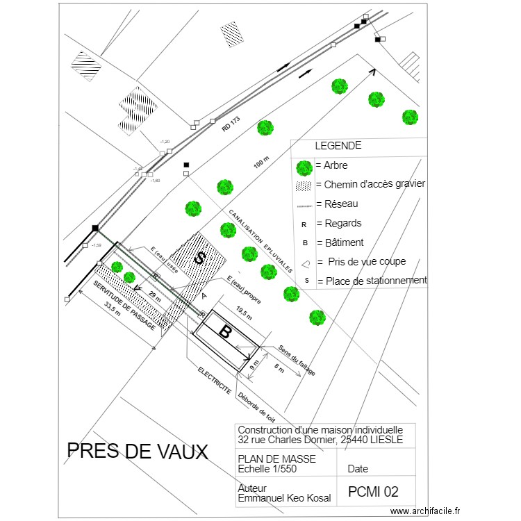 Plan de masse 1. Plan de 0 pièce et 0 m2