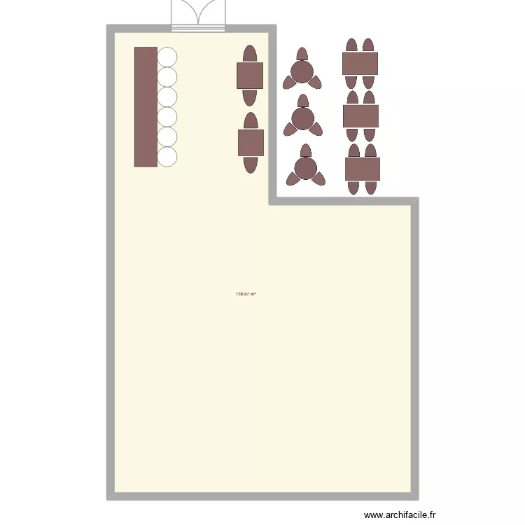surf. Plan de 1 pièce et 139 m²