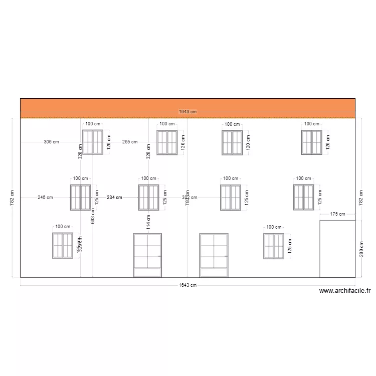 173 R&eacute;publique Plan fa&ccedil;ade future. Plan de 