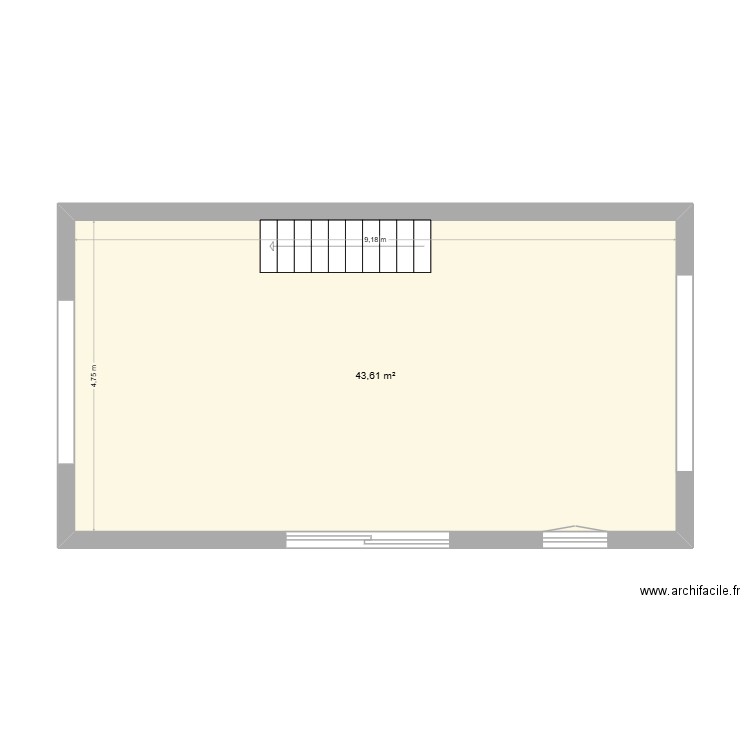 NOUVEAU SEJOUR. Plan de 1 pièce et 44 m2