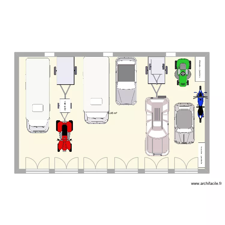 garage tracteur. Plan de 1 et 74 m² garage tracteur. Plan de 1 et 74 m²