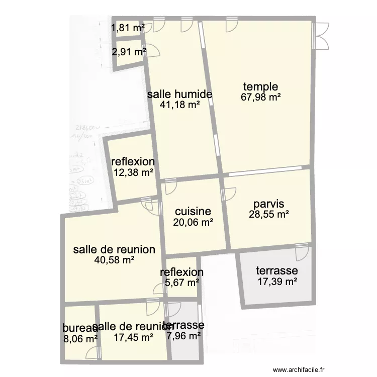 temple uzes initial. Plan de 13 et 272 m² temple uzes initial. Plan de 13 et 272 m²