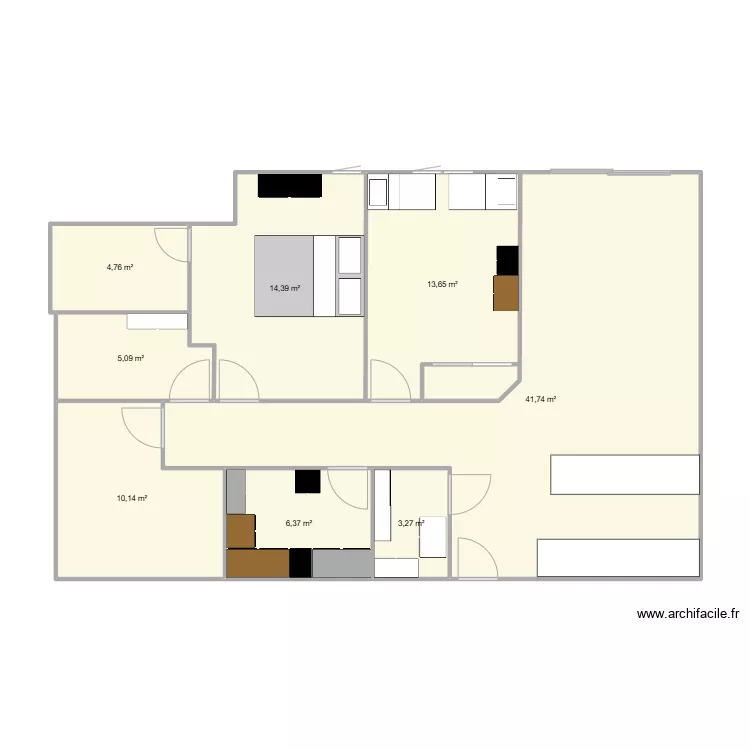 Chambres - Condo 4 1/2+. Plan de 
