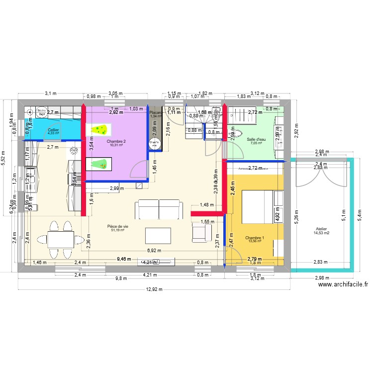 Projet Amélie Guillaume - Figheira Copie 3 Poteau. Plan de 12 pièces et 120 m2
