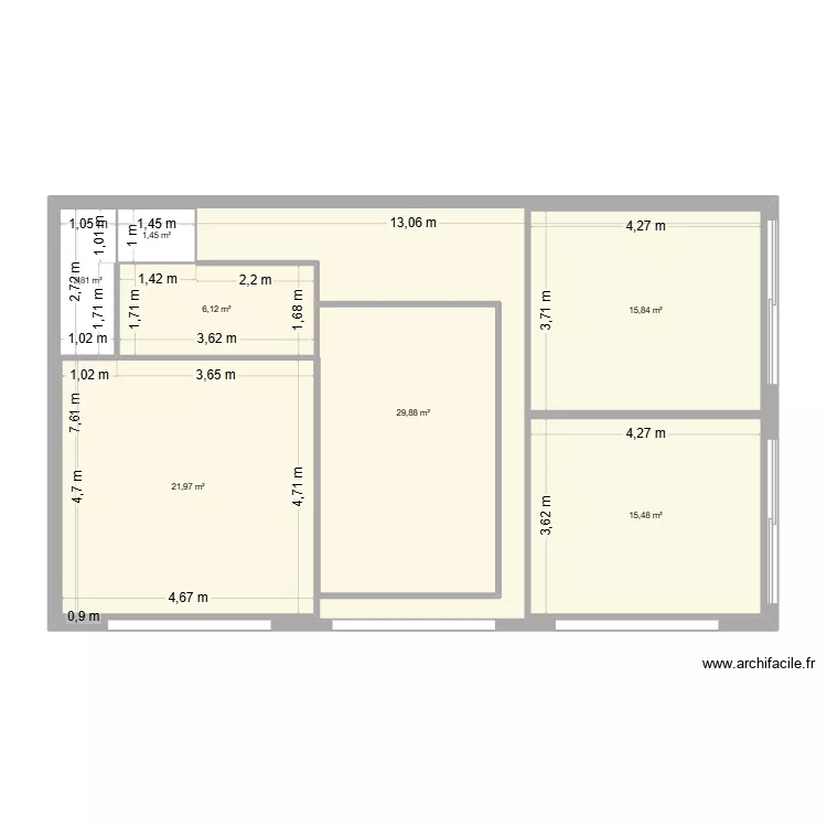BUREAU SURCOUF. Plan de 7  et 163 m²