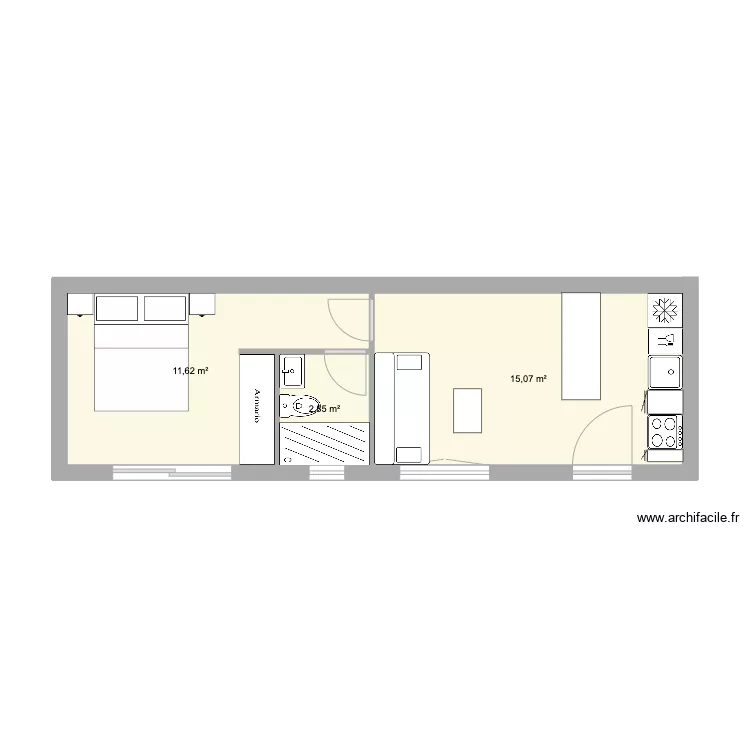 Studio Pierre. Plan de 