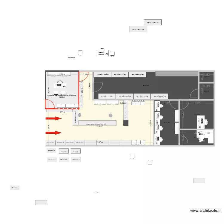 PLAN boutique avec entré voyage et agence immo et espace copie. Plan de PLAN boutique avec entré voyage et agence immo et espace copie. Plan de