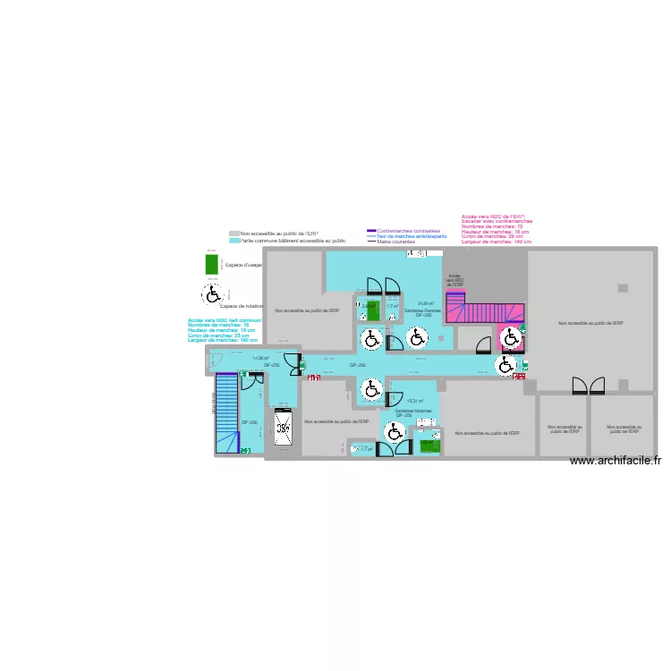 KINESPORT SOUS-SOL APRES TRAVAUX. Plan de 