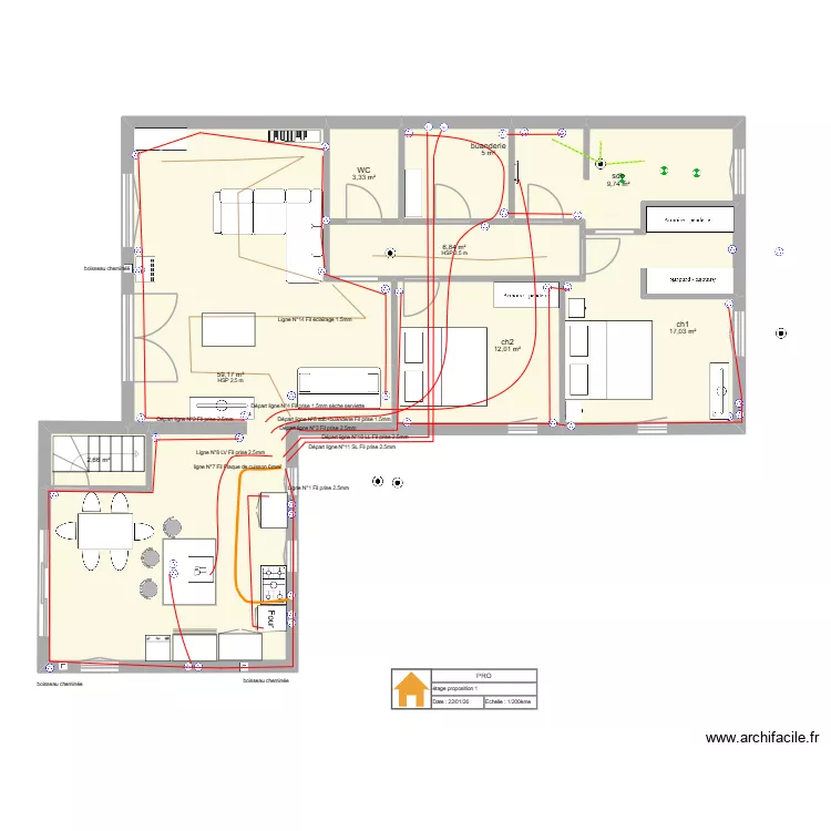 RENOV7. Plan de 8  et 116 m²
