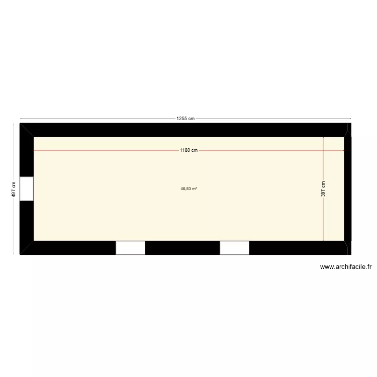 existant RDC magasin. Plan de 