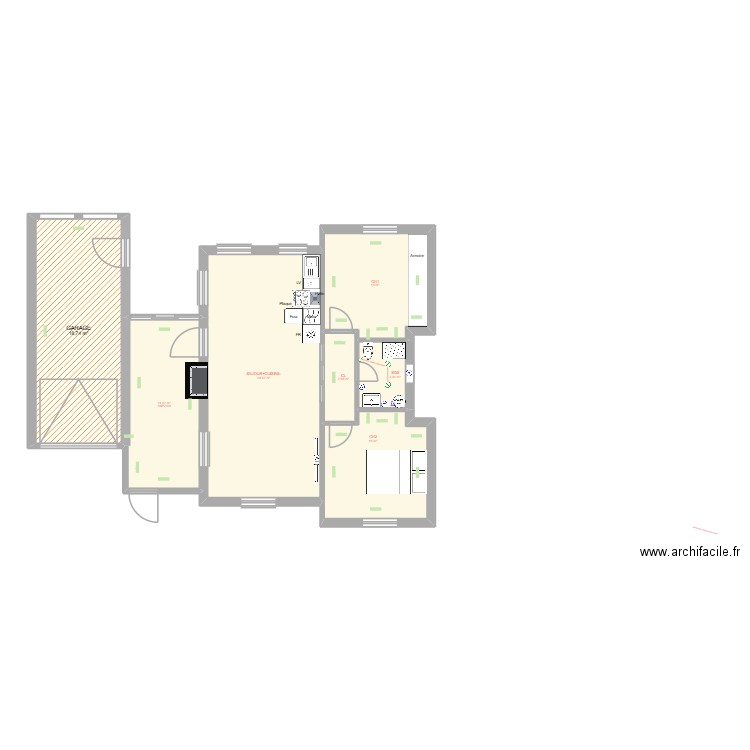 SVRELEC01. Plan de 7 pièces et 83 m2