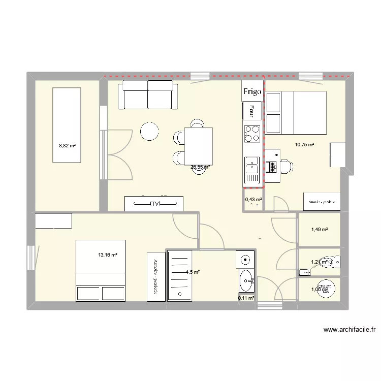 Bahia 01. Plan de 10  et 68 m²