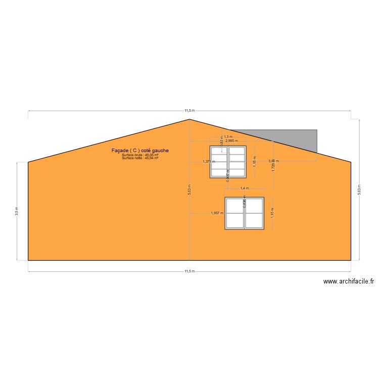 plan de Façades Caduc Gwada. Plan de 0 pièce et 0 m2