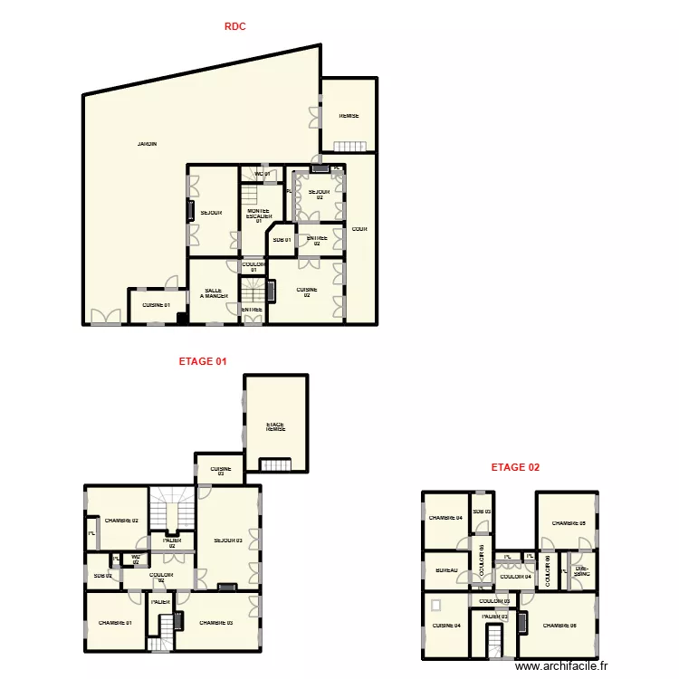 PLAN MAISON ST GILLES 02. Plan de 56  et 306 m²