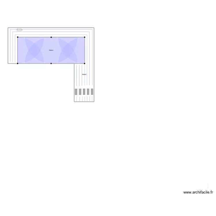 Arrosage_Espace_piscine. Plan de 2  et 60 m²