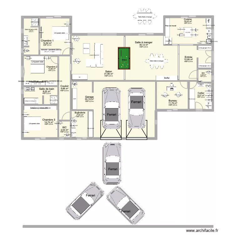 PLAN DEFINITIF 2 SALON EN CONTINUITE 3 ATELIER. Plan de 16 et 247 m² PLAN DEFINITIF 2 SALON EN CONTINUITE 3 ATELIER. Plan de 16 et 247 m²