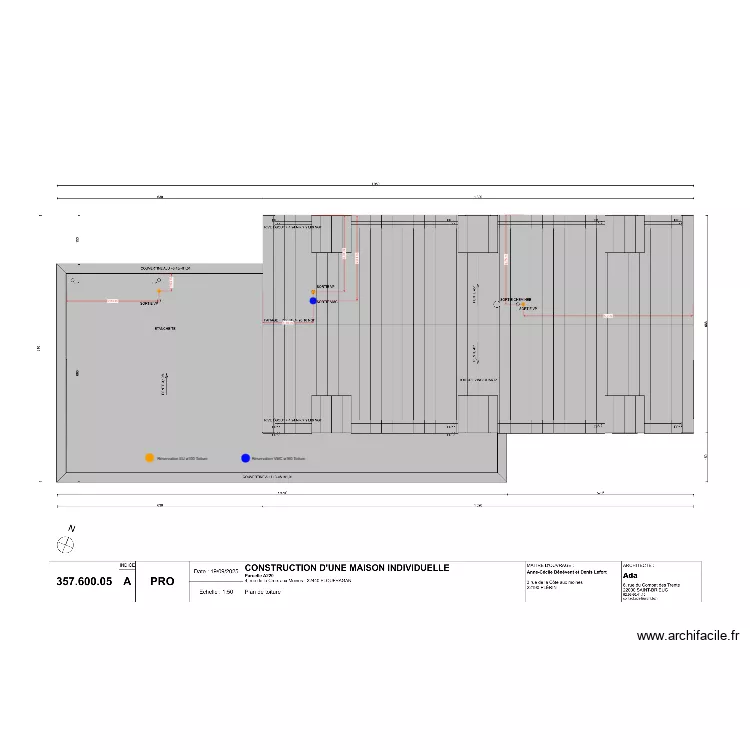 LEFORT - BENEVENT PLAN RESERVATION TOITURE. Plan de 