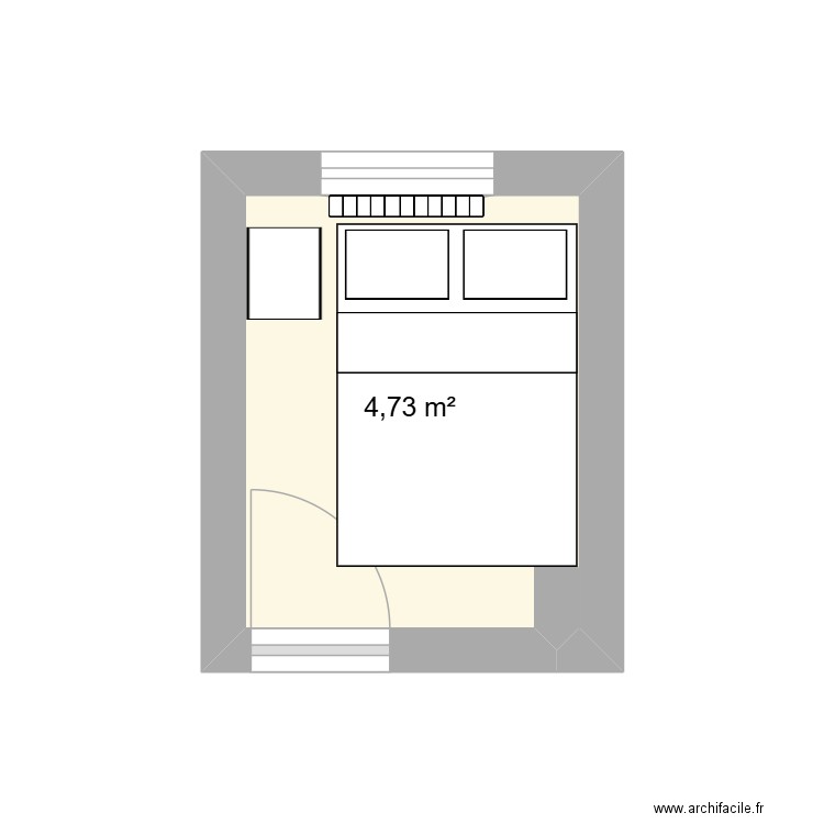 CHAMBRE MAMAN. Plan de 1 pièce et 5 m2