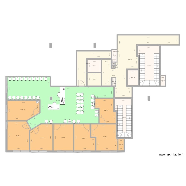 R2 DMAG - Nouvelle surface Point Vision. Plan de 21 pièces et 266 m2