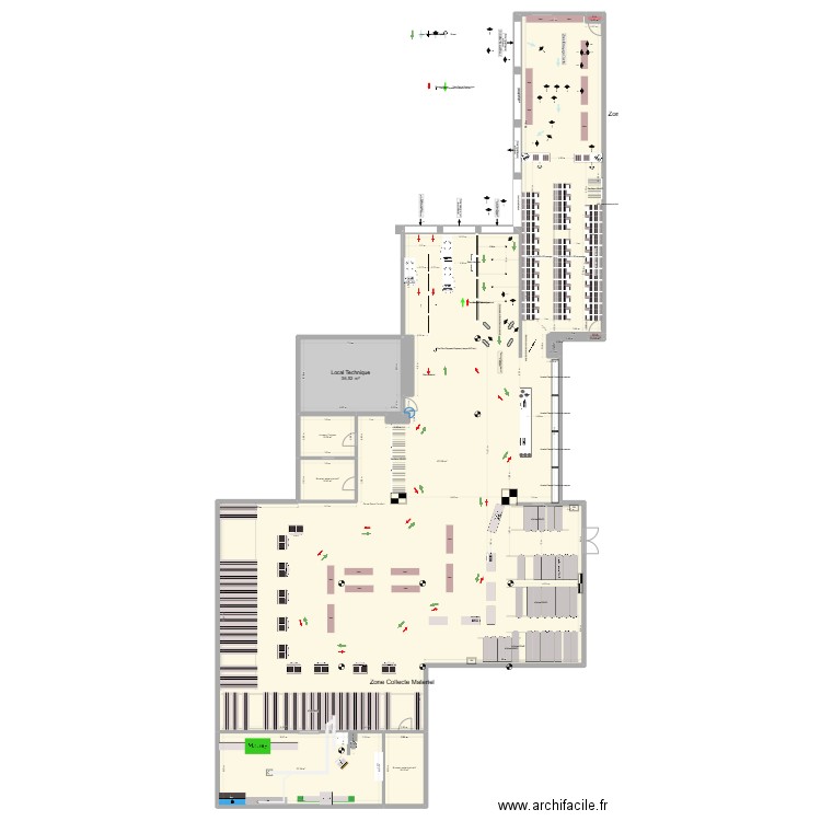 skishop Atelier V1. Plan de 11 pièces et 809 m2