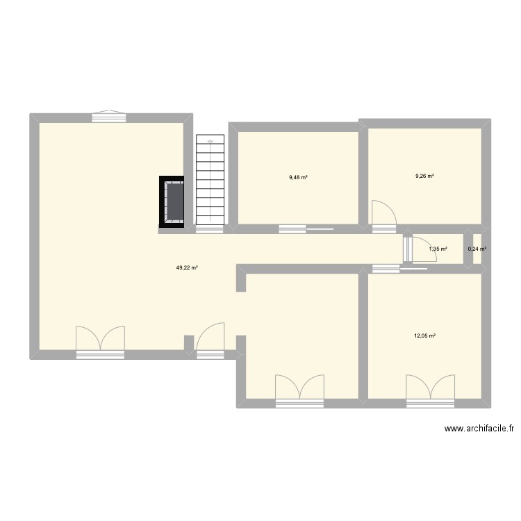 Maison Bonnat. Plan de 6 pièces et 82 m2