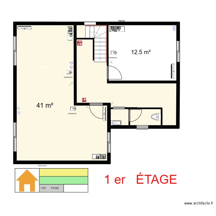 1 er étage pole santé. Plan de 0 pièce et 0 m2