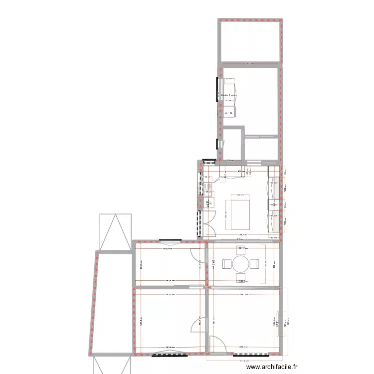 Extension Maison Clem V2. Plan de 5 Pièces et 62 m² Extension Maison Clem V2. Plan de 5 Pièces et 62 m²
