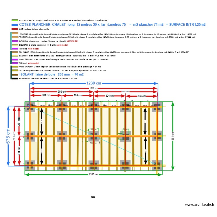 DALLE BOIS 2. Plan de 28 pièces et 51 m2
