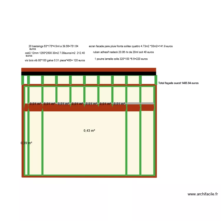 extension facade ouest. Plan de extension facade ouest. Plan de