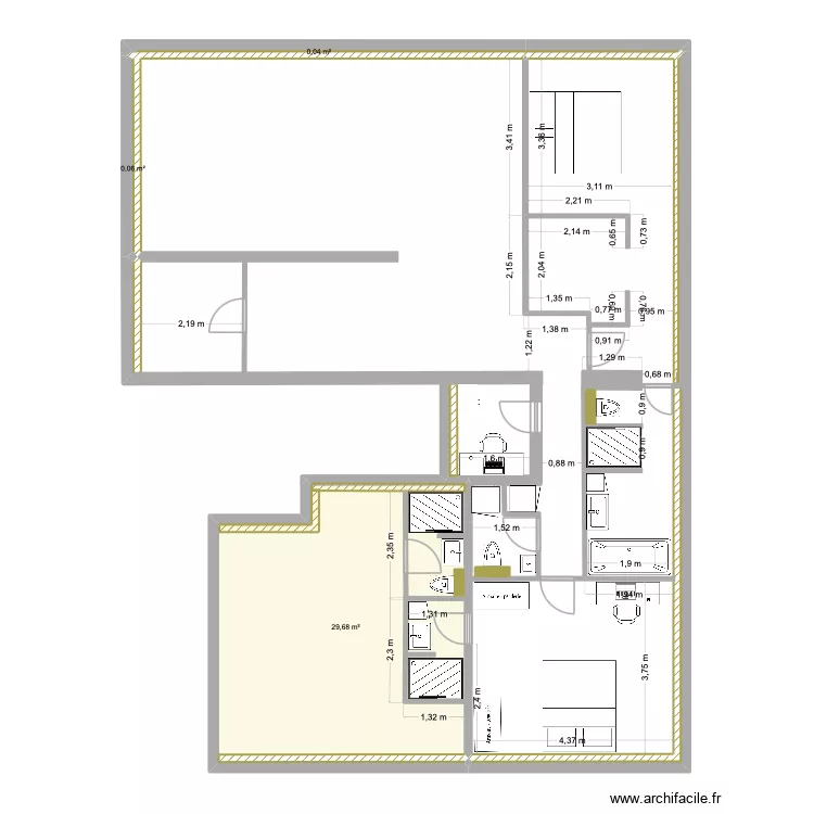 Maison EE final. Plan de 3  et 30 m²