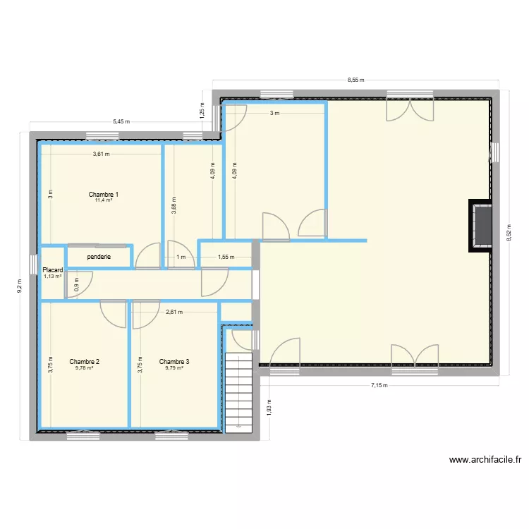 Maison Montaigu2. Plan de 6  et 147 m²