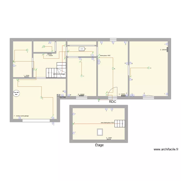 Poupard. Plan de 10  et 82 m²