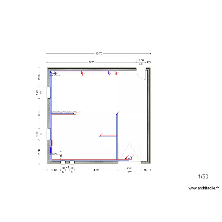 PLAN DISTRIBUTION CHAUFFAGE SOUS-SOL - ROUXEL. Plan de 