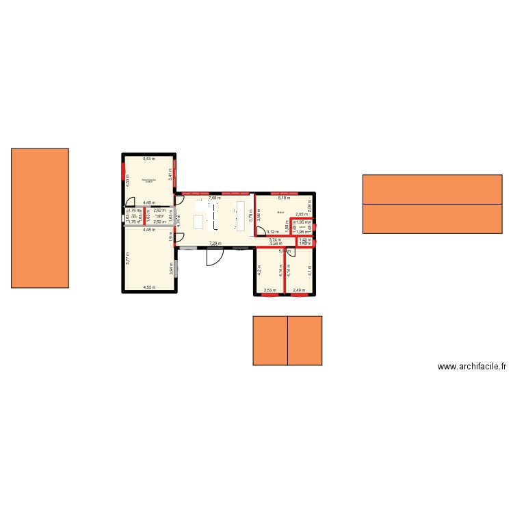 maison 3. Plan de 7 pièces et 130 m2