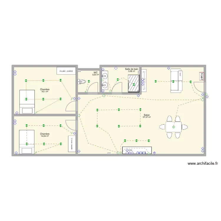 Muller. Plan de 5  et 99 m²