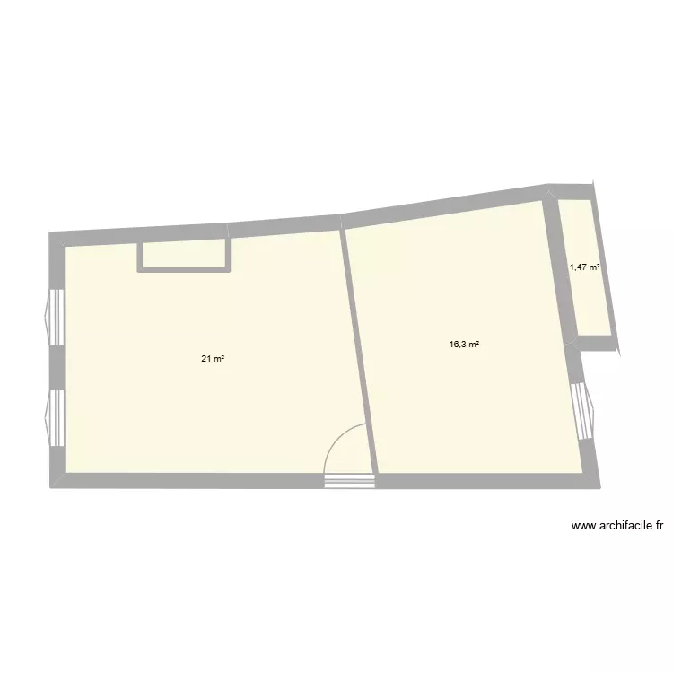 Etage magasin 2. Plan de 3 Pièces et 39 m² Etage magasin 2. Plan de 3 Pièces et 39 m²