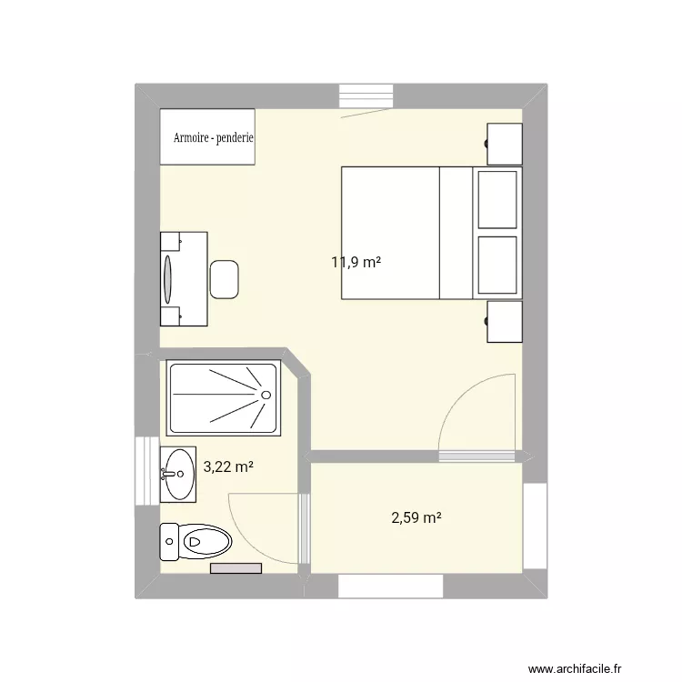 Back bedroom SDD. Plan de 