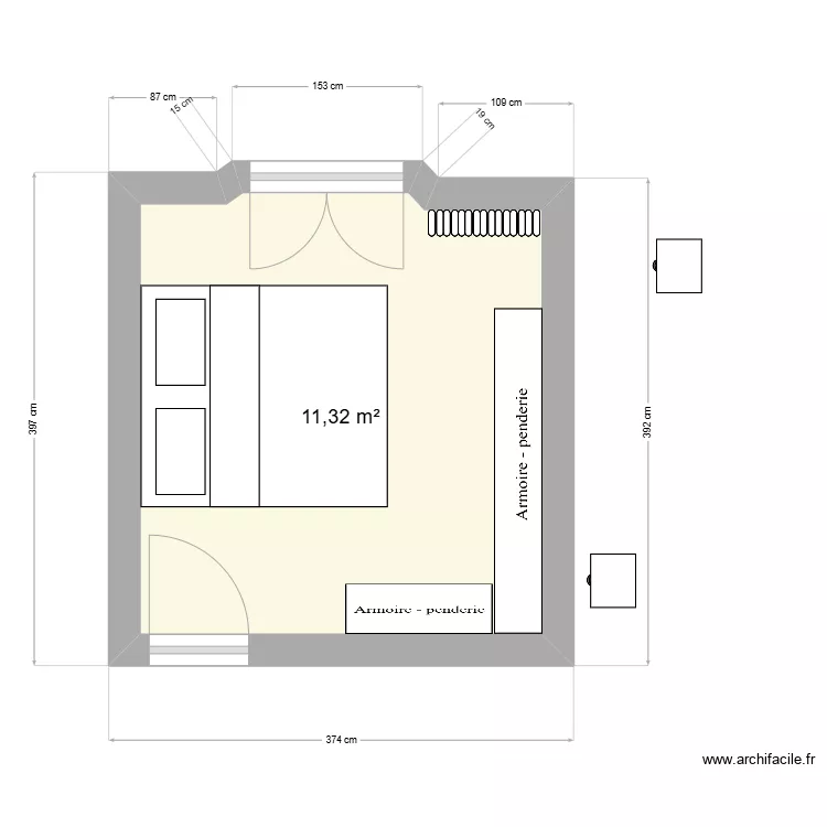 chambre. Plan de 