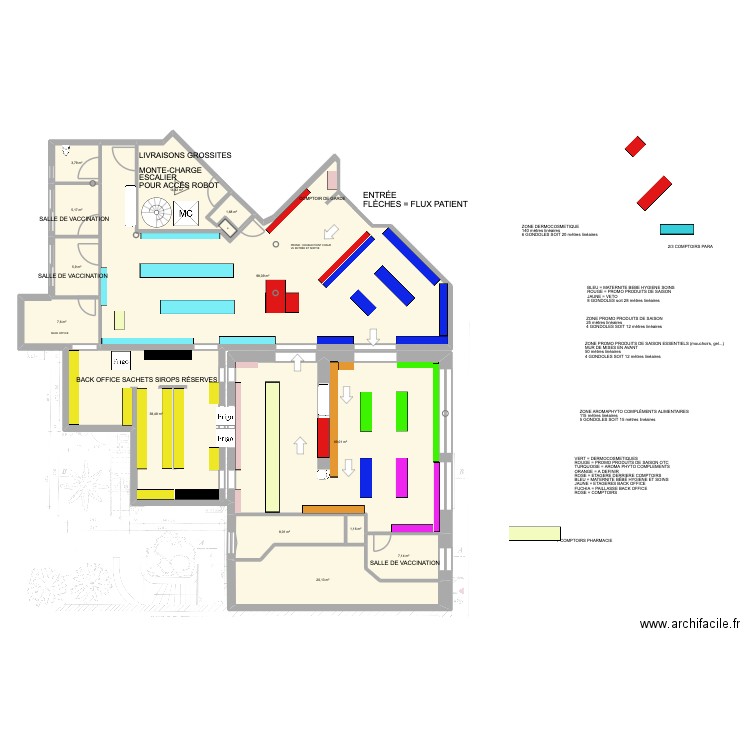 Plan pharmacie Entière 7. Plan de 13 pièces et 281 m2