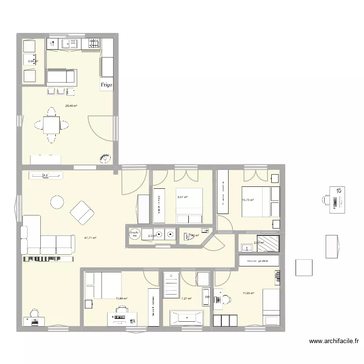 Maison Notre Dame idee 8. Plan de 11  et 136 m²