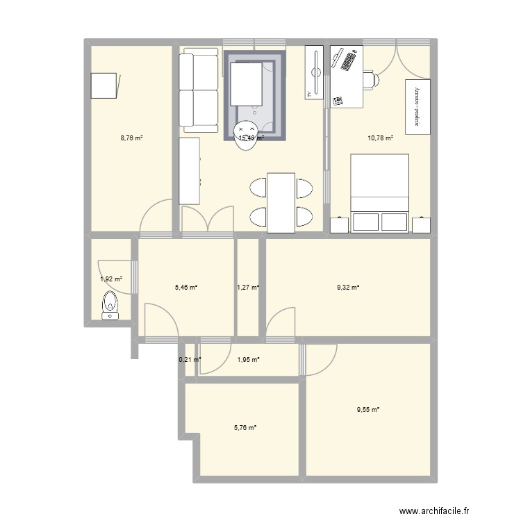Appartement Fontenay sous Bois_V2. Plan de 11 pièces et 70 m2