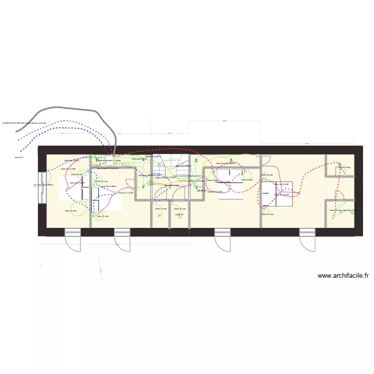 CENA plan R+1 Eclairage. Plan de 2 et 92 m² CENA plan R+1 Eclairage. Plan de 2 et 92 m²