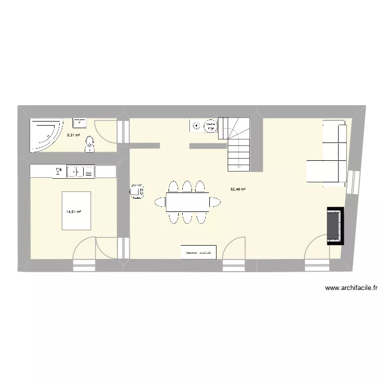 imu. Plan de 3  et 72 m²