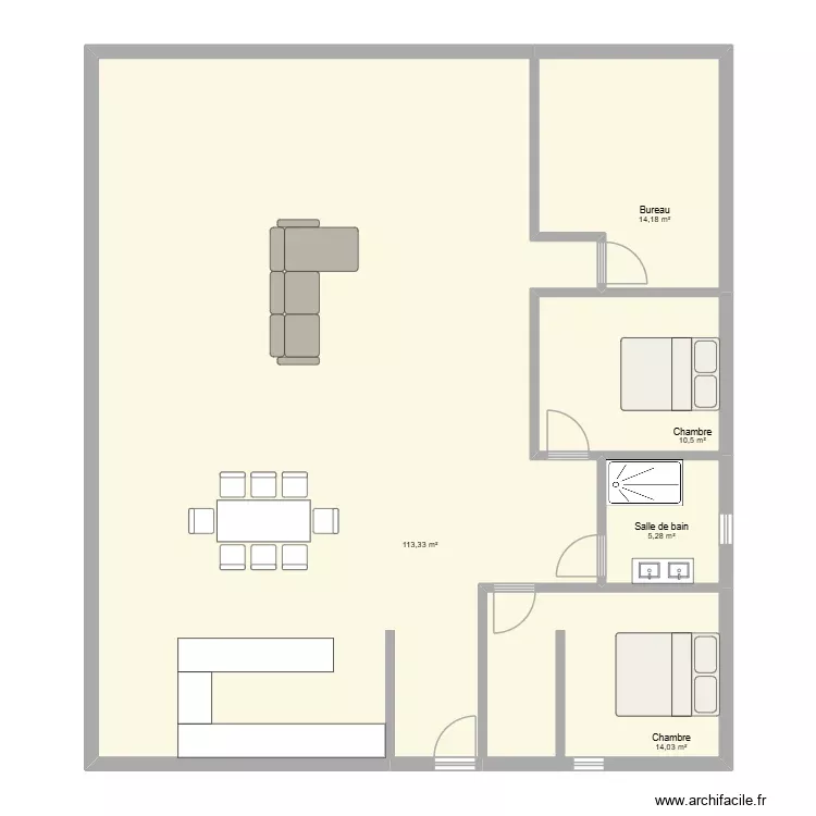maison 3. Plan de 5 Pièces et 157 m²