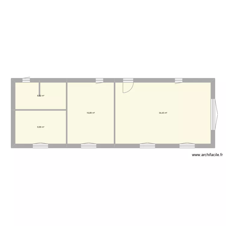 Kersaby. Plan de 4  et 69 m²