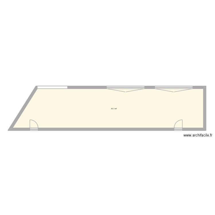 SALLE DE CLASSE. Plan de 1 pièce et 67 m2